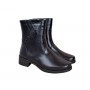 Ghete dama din piele naturala cu fermoar - Model negru imblanit 709N